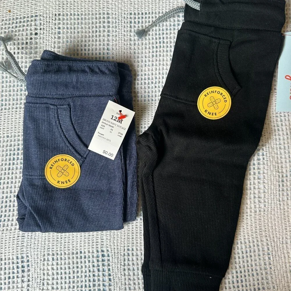 NWT Cat & Jack sz 12 months - Black and blue pants unisex